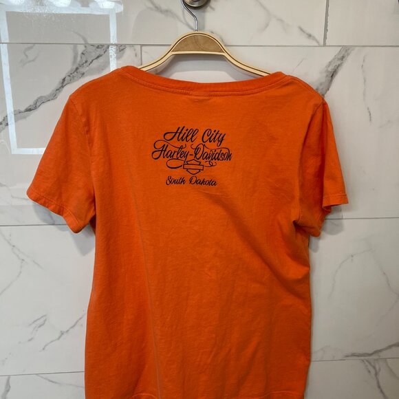 Harley-Davidson, Hill City, South Dakota, Orange T-Shirt, Size: L - Picture 2 of 4